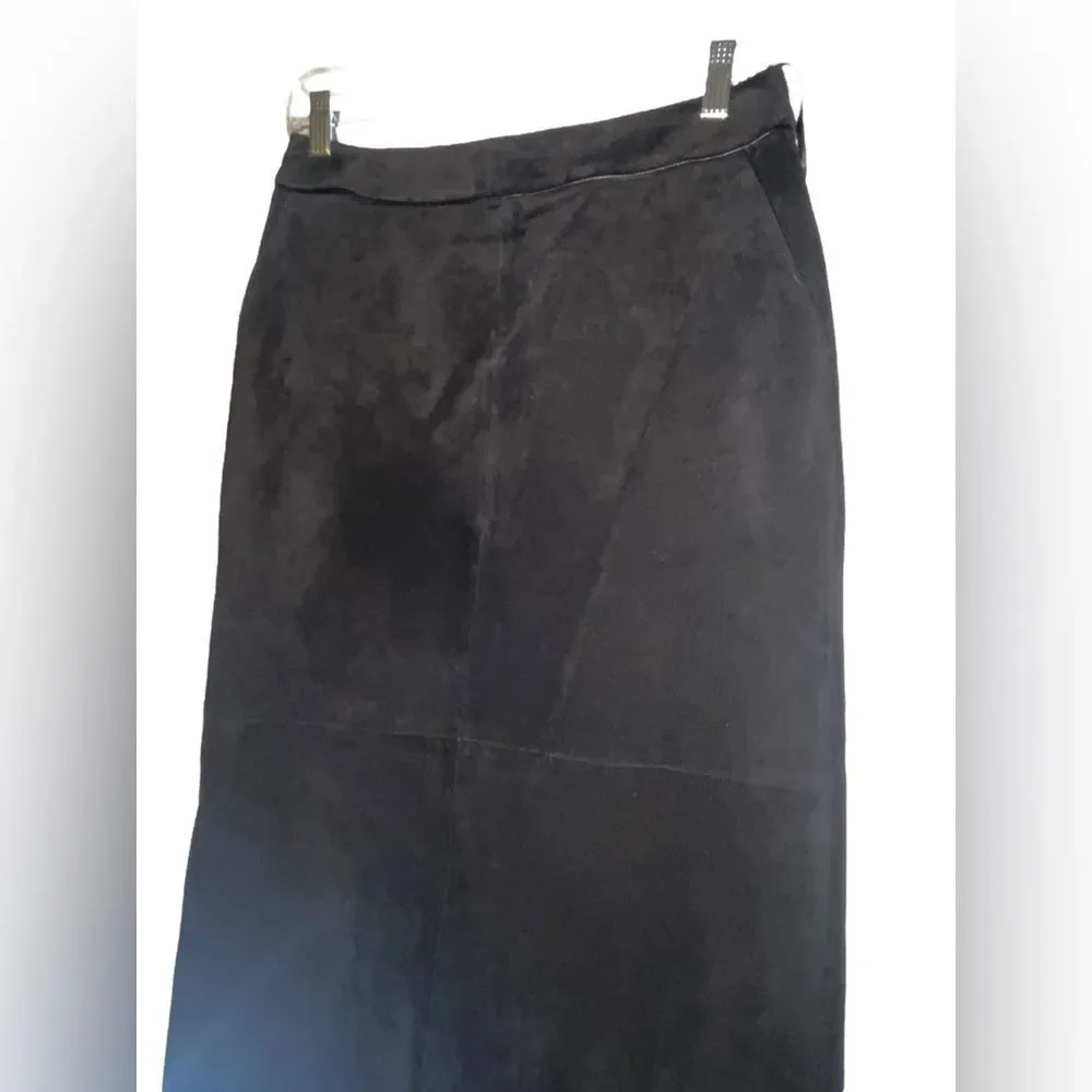 ANN TAYLOR Womens Genuine Leather Black Pencil Skirt- 6 - Picture 5 of 6